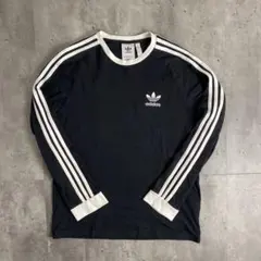 adidas アディダス オリジナルス ロンT 3ストライプス ブラック M