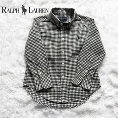 Ralph Lauren 長袖シャツ サイズ4 黒X白ギンガムチェック