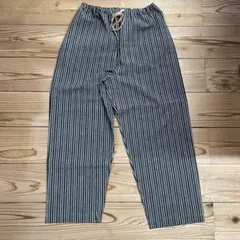 美品】DANTON コットンリネンイージーパンツ ヒッコリー ストライプ 36