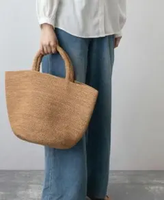 サンアルシデ　KAPITY M ラフィア かごバッグ