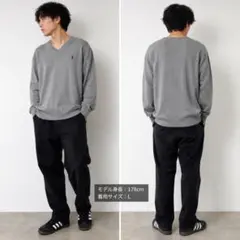 極美品✨ポロラルフローレン ピマコッコン Vネックニット グレー ポニー刺繍 Lのサムネイル