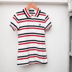 【美品】Fred Perry ポロシャツ Lサイズ ボーダー フレッドペリー