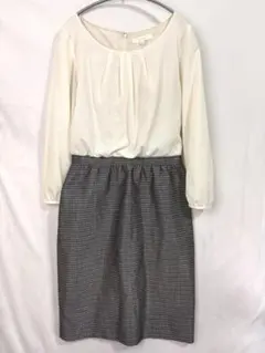 grove グローブ ドッキング ワンピース フォーマル 千鳥格子 Mサイズ