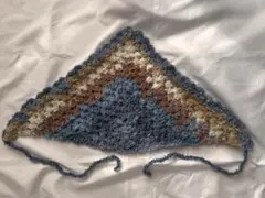 【ハンドメイド】　バブーシュカ　三角形ヘアアクセサリー　秋　冬