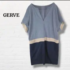 GERVE☆Vネック 半袖チュニック ワンピース【40】