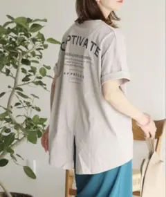 【美品】reca レカ Tシャツ オーバーサイズ バッグスリットロゴチュニック
