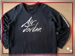 ​エアジョーダン スウェット トレーナー XL ブラック 黒 袖プリント 袖ロゴのサムネイル