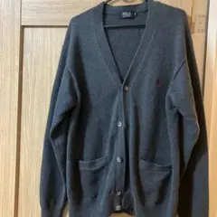 POLO グレー カーディガン LL