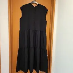 ブラックノースリーブシャツワンピース最終価格