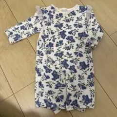 2way花柄フリルロンパース　冬生まれの子に！