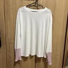 Lutiqueしまむら rumi 袖チュールシアーTシャツ LL