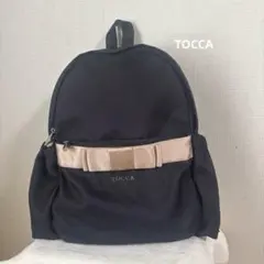 TOCCA リュック マザーズリュック リボン ポケット 収納 鞄 黒 ブラック