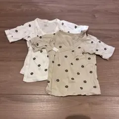 ベビー肌着 2枚セット 花柄 短肌着　長袖　西松屋　50-60cm
