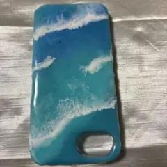 青と白の波模様 iPhoneケース