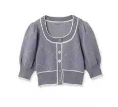 snidel バイカラークロップドニットプルオーバー