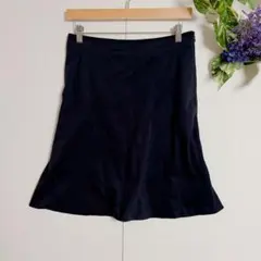 美品 23区 フレアスカート ひざ丈スカート 膝丈 Aライン ブラック Ｍ