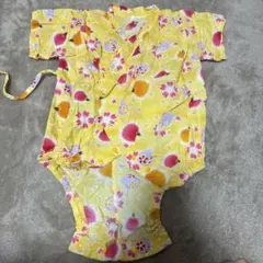 黄色 花柄 甚平 95cm未満