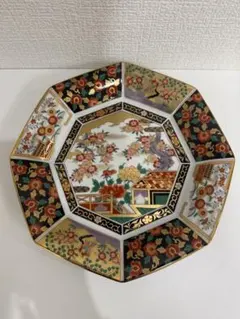 有田焼　青藍窯　大正古伊万里　八角大皿　飾り皿