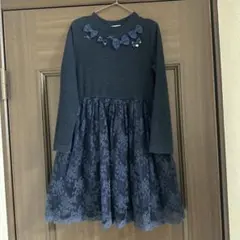 ミキハウス ネイビー ワンピース 130