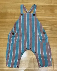 美品　Ocean &Ground ストライプオーバーオール90cm
