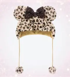茶色　ミニー　ファンキャップ　ヒョウ柄　ディズニー　新品