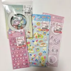 《新品》 サンリオ シール　ステッカー　カプセル　タイル　ぷくぷく　4点セット