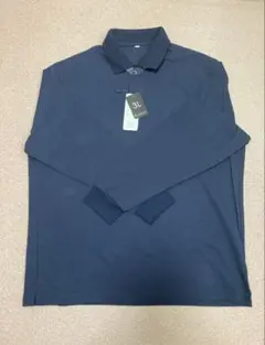 【新品3L】メンズ⭐︎ネイビー 長袖ポロシャツ