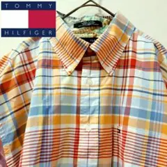 【美品】TOMMY HILFIGER トミーヒルフィガー 半袖チェックシャツ Lのサムネイル