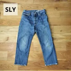 SLY JEANS　スライジーンズ　25　切りっぱなし　ストレート　デニム　M
