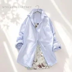 ステラマッカートニー シャツ　花柄　シルク　38　M〜L ライトブルーのサムネイル