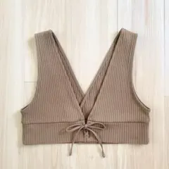 GU 2WAYレースアップビスチェ M ブラウン