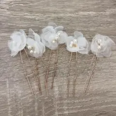 フラワーヘアピン　ブライダルアクセサリー