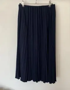【一度のみ着用】UNIQLO 濃紺アコーディオンプリーツスカート L