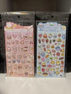 【新品】ぷっくり立体シール2枚セット 3D デコ かわいい