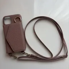 ピンク スマホショルダーストラップ 合成皮革