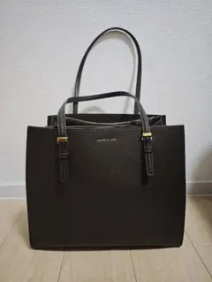 CHARLES & KEITHクラシックダブルハンドル トートバッグ ダークモス