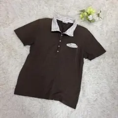美品a.v.v HOMMEメンズ半袖ポロシャツ　ブラウン　サイズ48のサムネイル