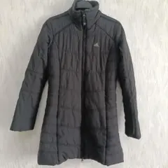 【春先も活躍】アディダス 中綿ロングコート レディースM 黒 Aライン 観戦