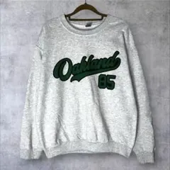 USA古着 Oakland カレッジロゴ スウェット 短丈 ボックスシルエット