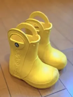 Crocs キッズ用 イエロー長靴 レインブーツC6