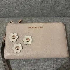 【美品】MICHAEL KORS 二つ折り長財布 ダブルジップ ライトピンク