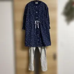 ワコール マタニティパジャマ ロングシャツとグレーのレギンスセット