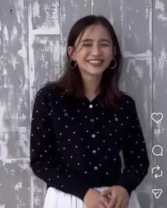 Very別注　ポルカドット　カーディガン l’aube blank