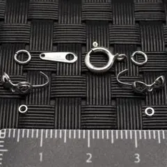 《パーツ》SV925ネックレス留め具セットC：ボールチップ・カシメ玉付