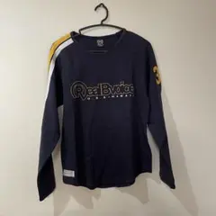 ロゴプリント ロングスリーブ スウェット｜ネイビー×イエロー 配色00sライク