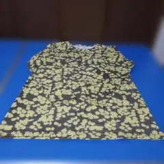 花柄長袖チュニック ブラウンとイエロー、レディースLサイズ