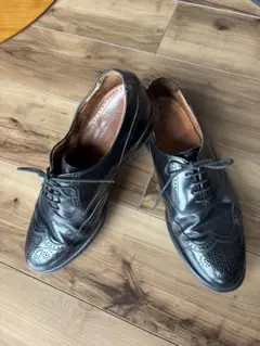 黒 レザー ウィングチップ ドレスシューズ 9 D