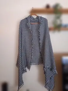ハウンドトゥース柄ストール・ショール　千鳥格子