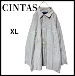 CINTAS シンタス長袖シャツ ストライプ XLホワイトのサムネイル