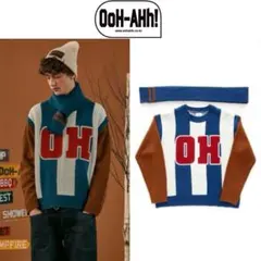 OOh-Ahh マフラー付き ロゴ ニット セーター 韓国ファッション